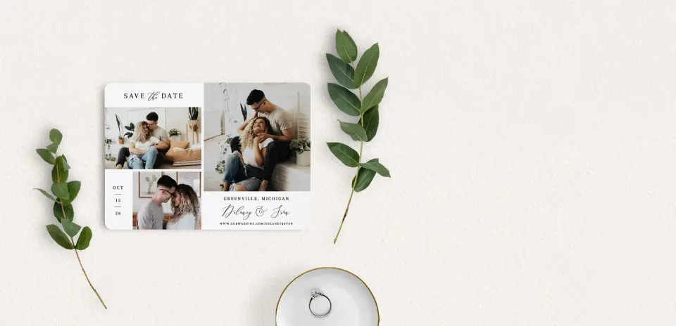 Save the Date Card with Optional Guest Addressing Service