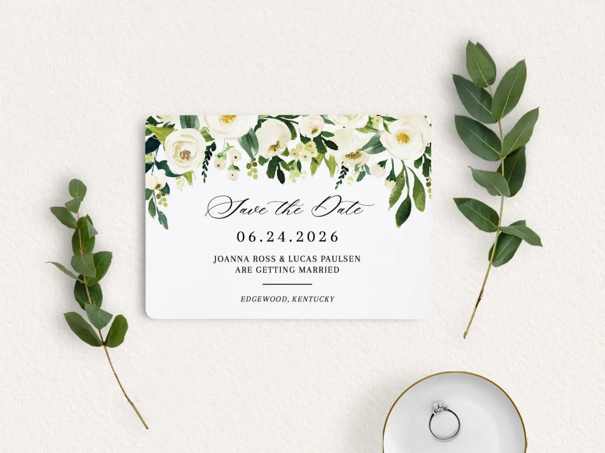 Save the Date Card with Optional Guest Addressing Service