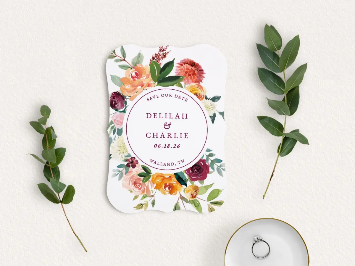 Save the Date Card with Optional Guest Addressing Service