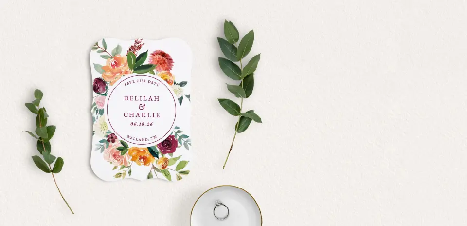 Save the Date Card with Optional Guest Addressing Service
