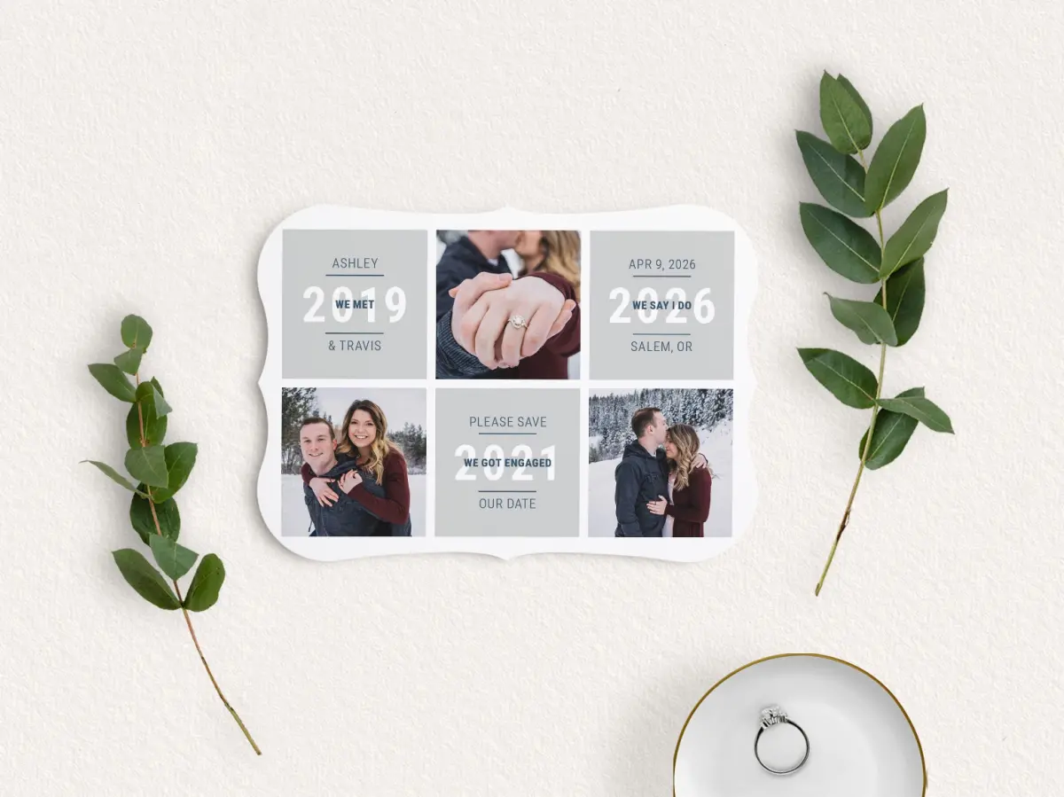Save the Date Card with Optional Guest Addressing Service