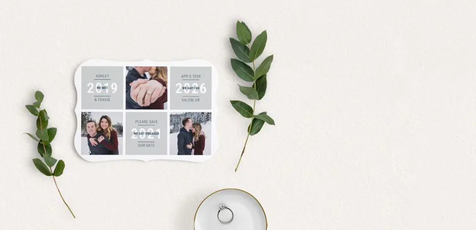 Save the Date Card with Optional Guest Addressing Service
