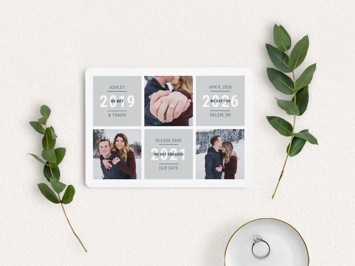Save the Date Card with Optional Guest Addressing Service