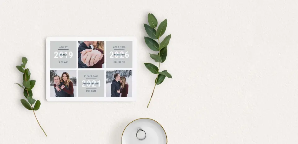 Save the Date Card with Optional Guest Addressing Service