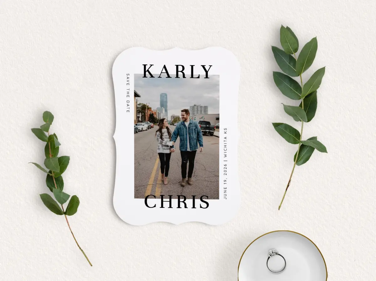 Save the Date Card with Optional Guest Addressing Service