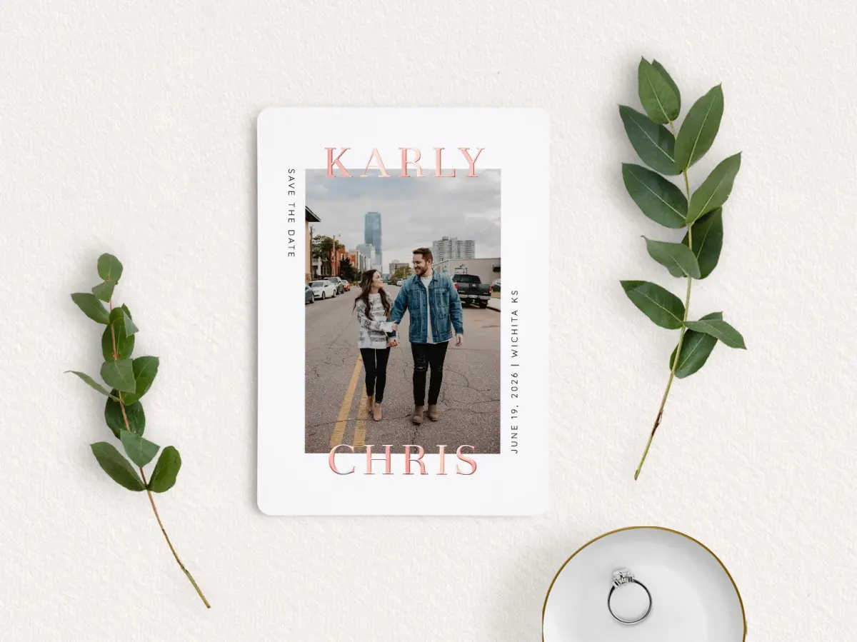 Save the Date Card with Optional Guest Addressing Service