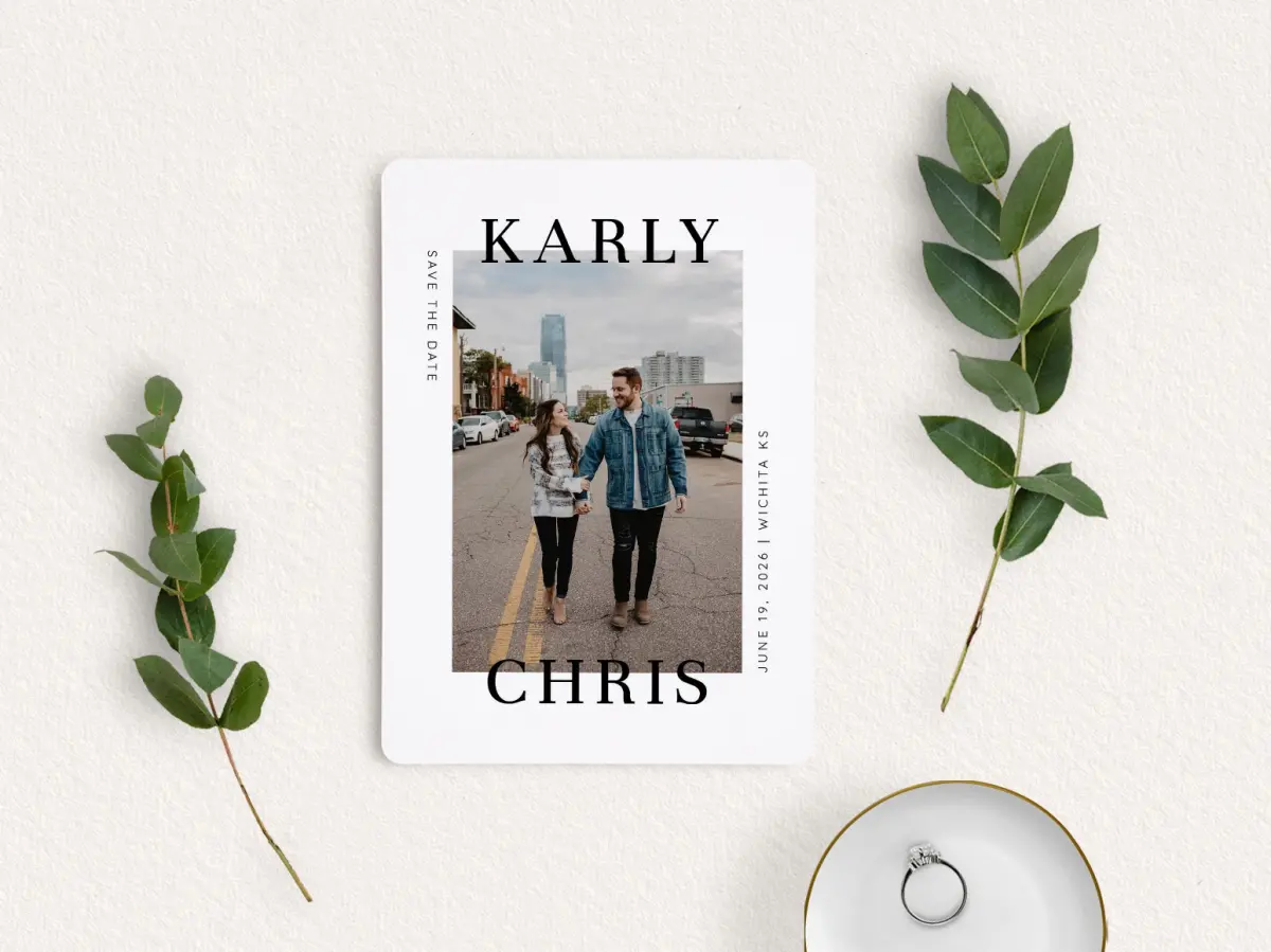 Save the Date Card with Optional Guest Addressing Service