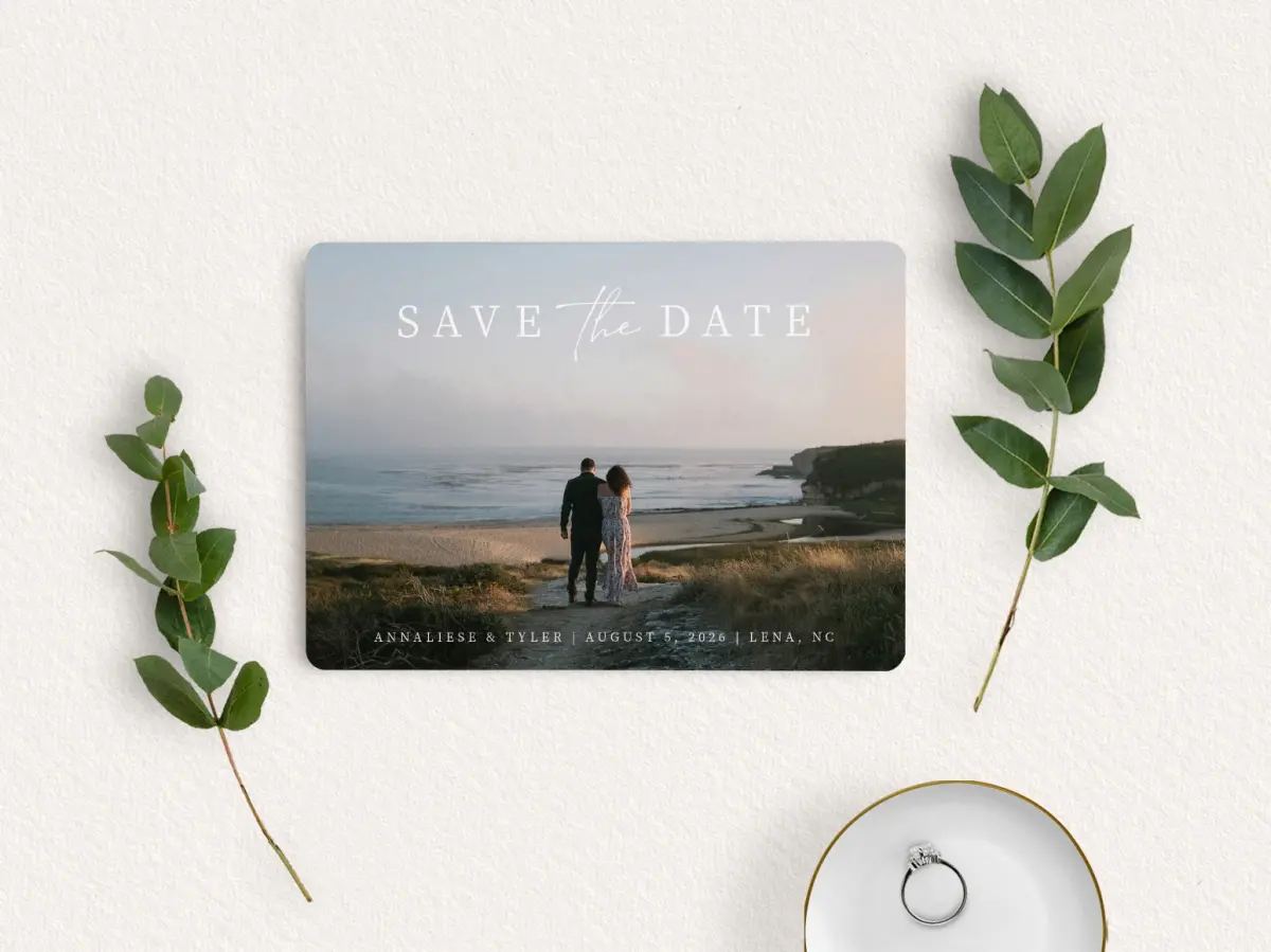 Save the Date Card with Optional Guest Addressing Service