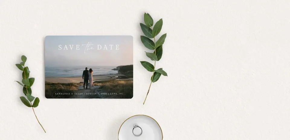 Save the Date Card with Optional Guest Addressing Service