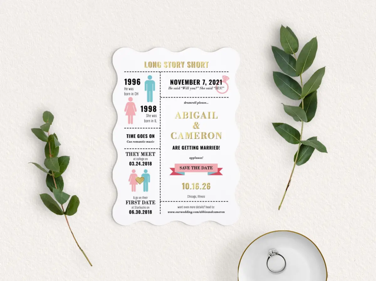 Save the Date Card with Optional Guest Addressing Service