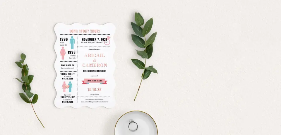 Save the Date Card with Optional Guest Addressing Service