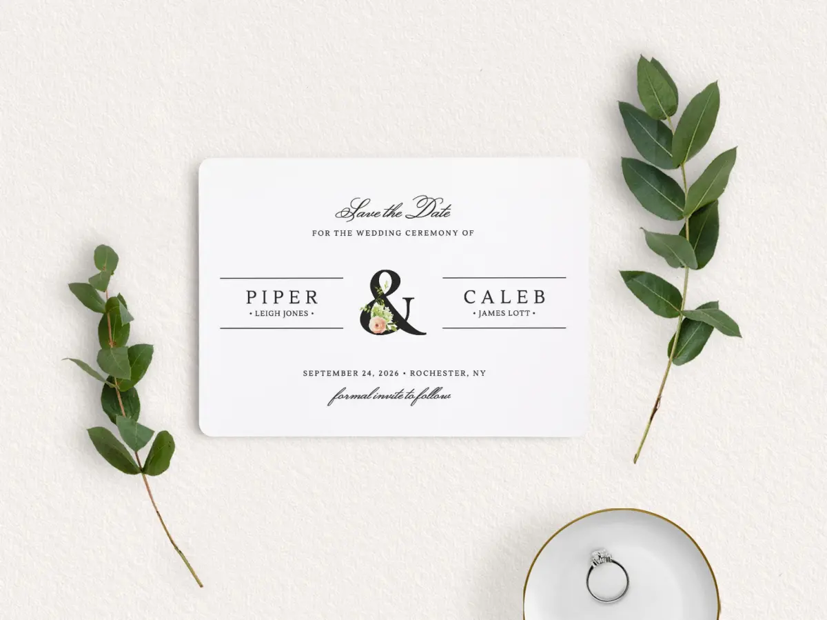 Save the Date Card with Optional Guest Addressing Service