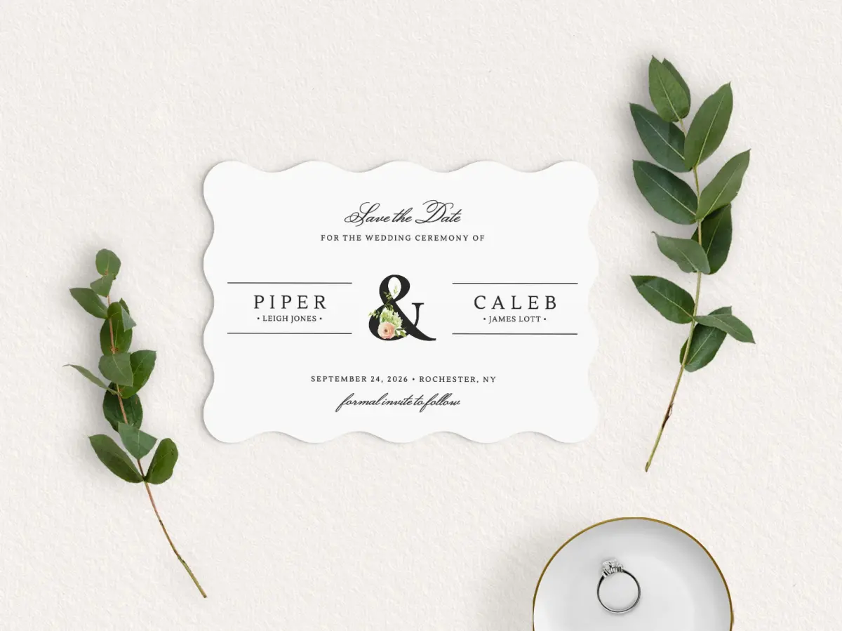 Save the Date Card with Optional Guest Addressing Service