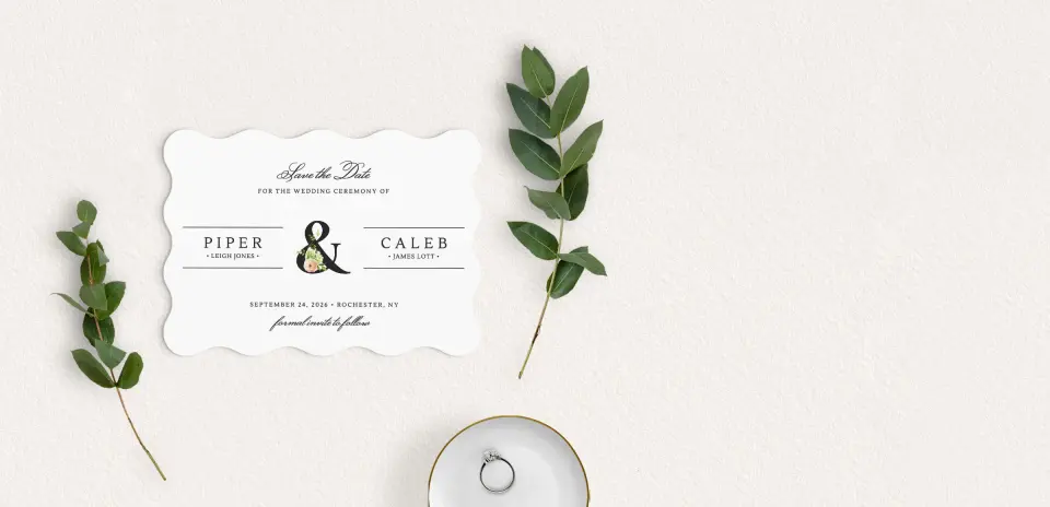 Save the Date Card with Optional Guest Addressing Service