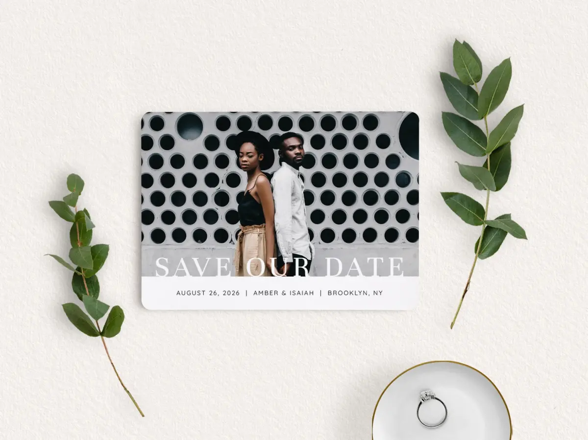 Save the Date Card with Optional Guest Addressing Service
