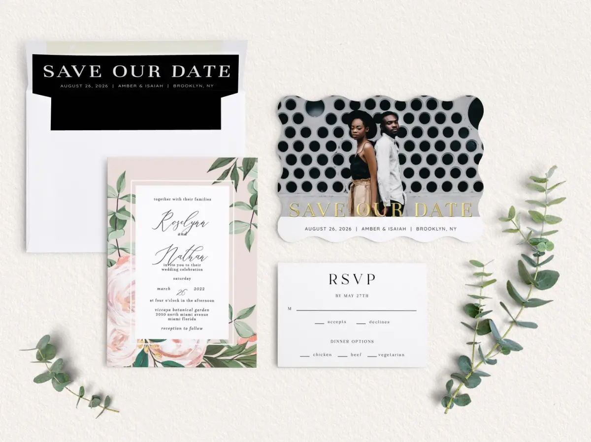 Front of Save the Date Card