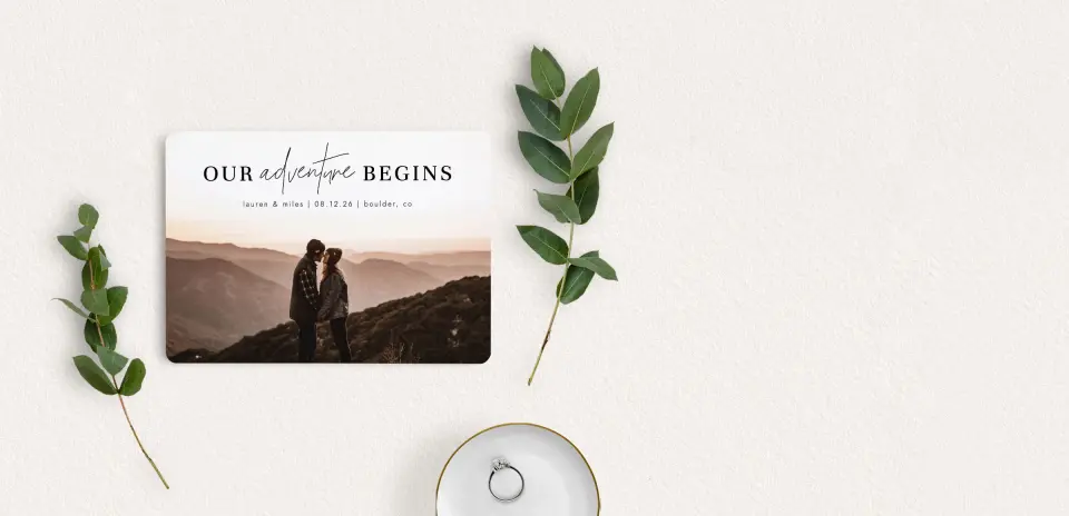 Save the Date Card with Optional Guest Addressing Service