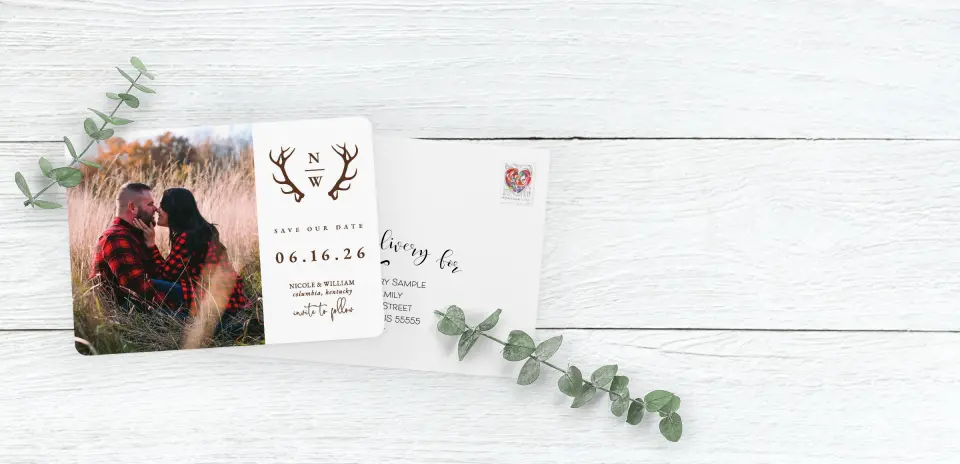 Save the Date Card with Optional Guest Addressing Service