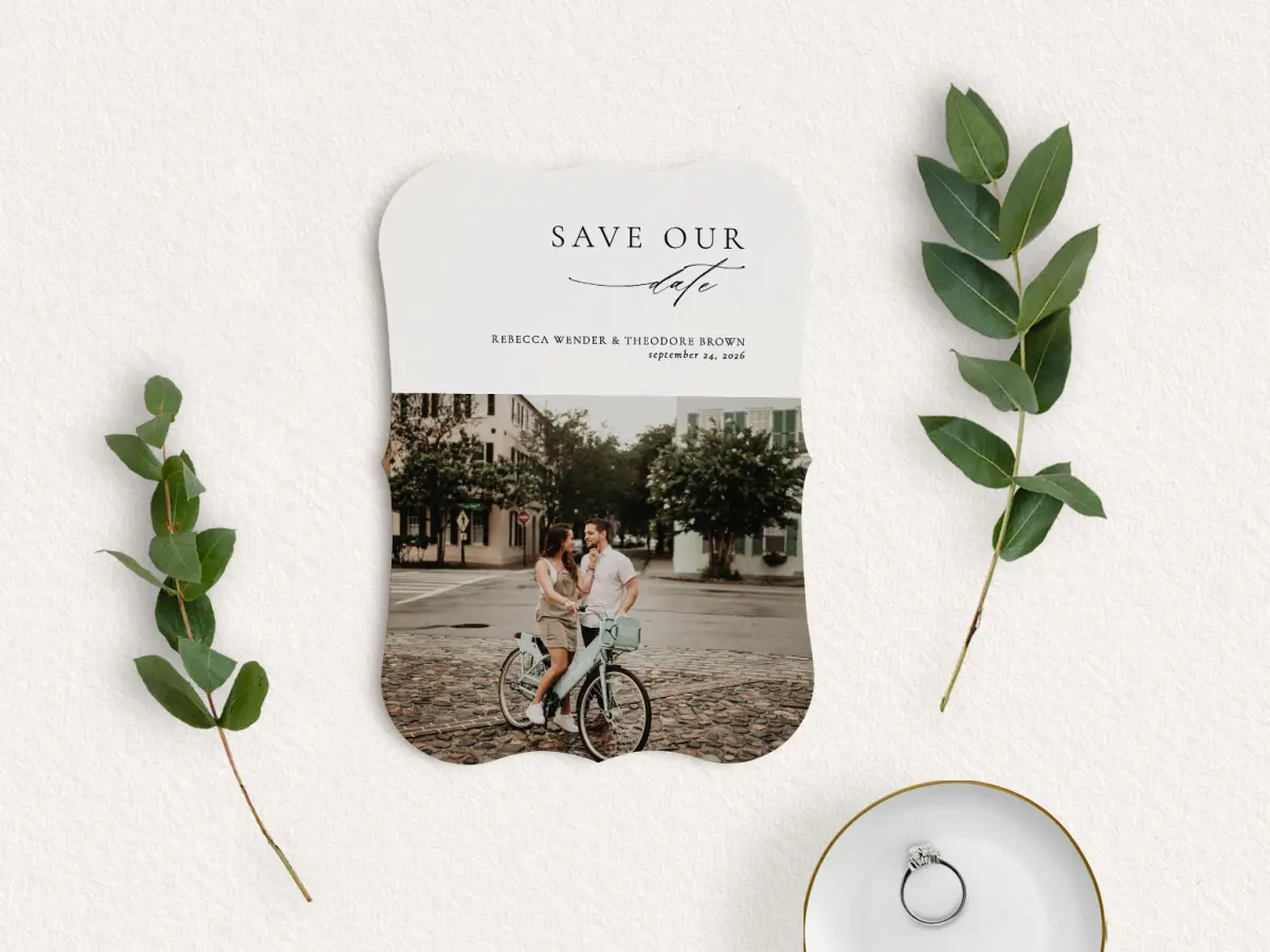 Save the Date Card with Optional Guest Addressing Service
