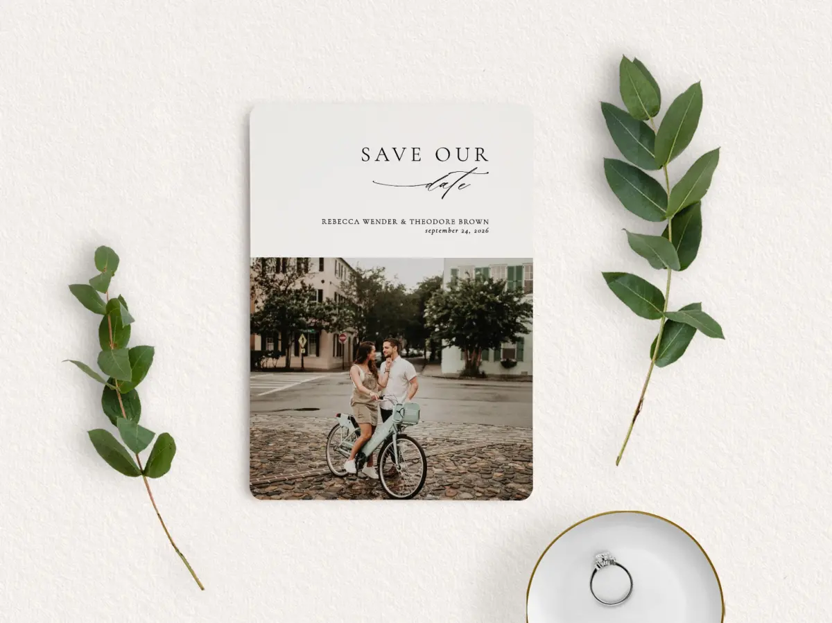 Save the Date Card with Optional Guest Addressing Service