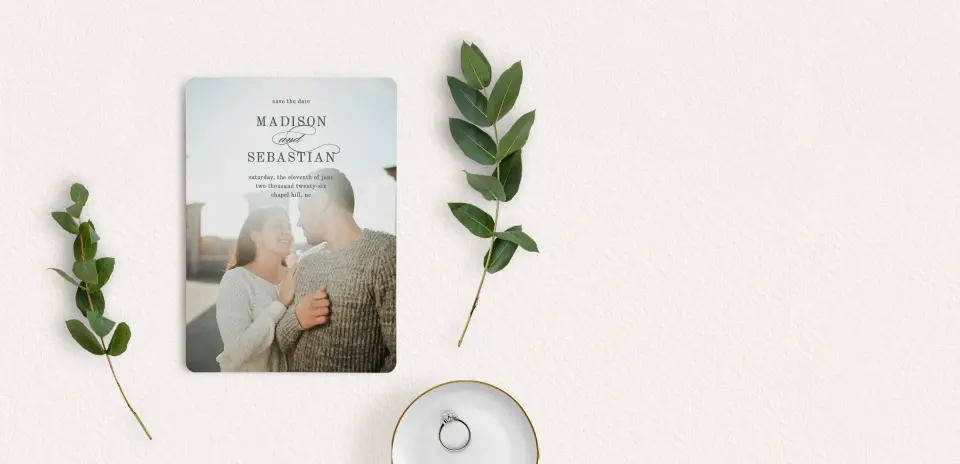 Save the Date Card with Optional Guest Addressing Service