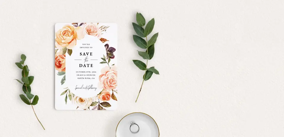 Save the Date Card with Optional Guest Addressing Service