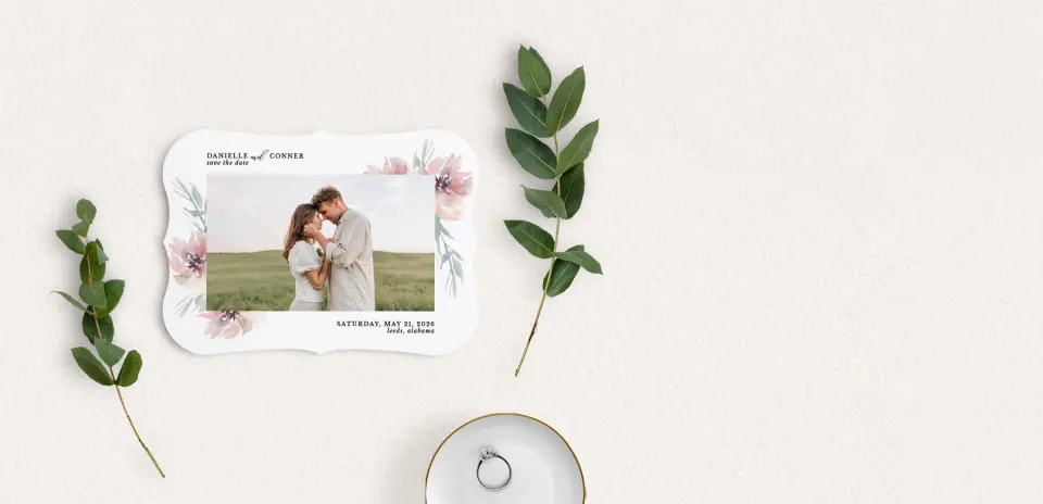 Save the Date Card with Optional Guest Addressing Service