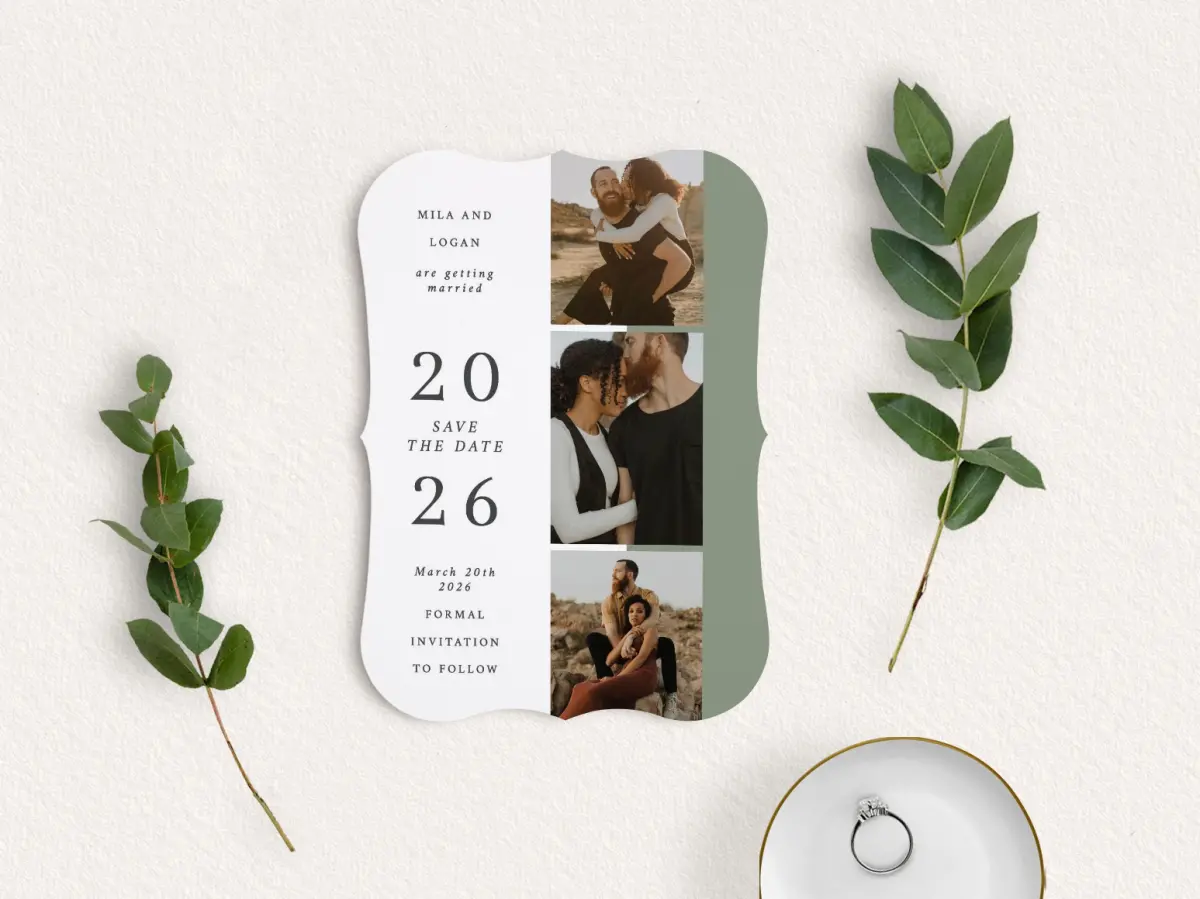Save the Date Card with Optional Guest Addressing Service
