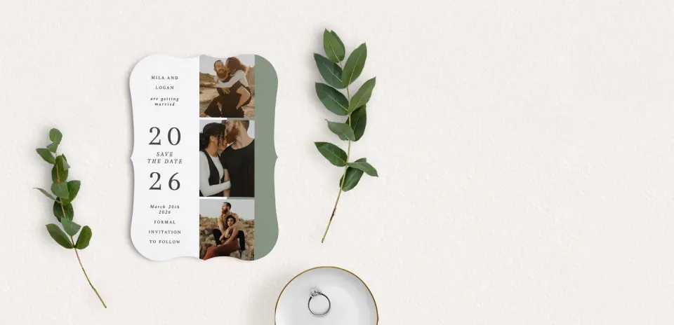 Save the Date Card with Optional Guest Addressing Service