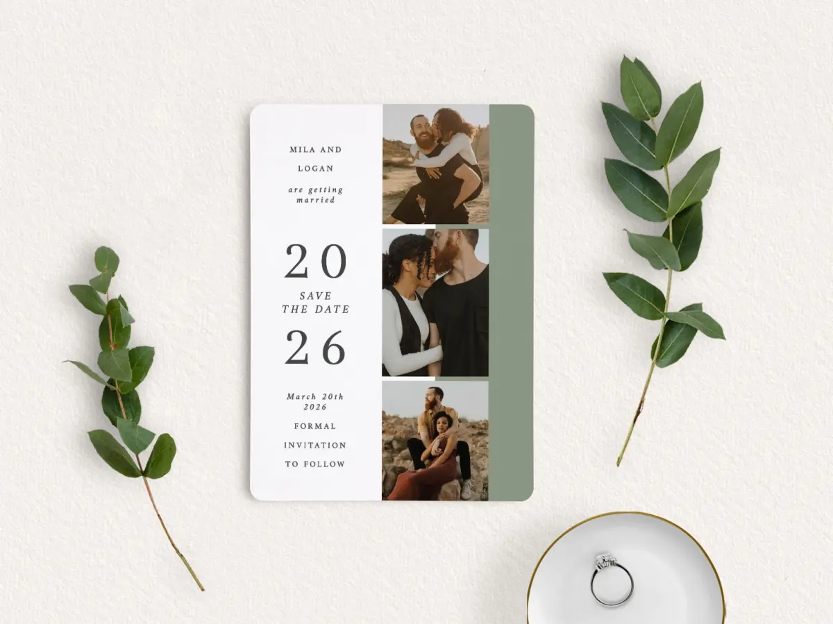 Save the Date Card with Optional Guest Addressing Service