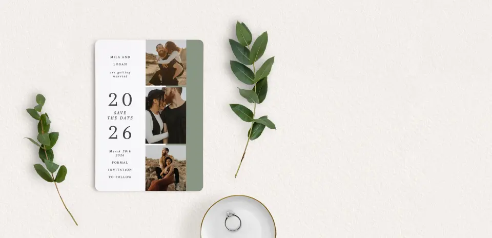 Save the Date Card with Optional Guest Addressing Service