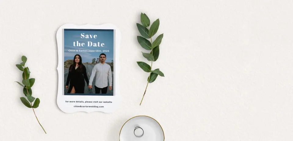 Save the Date Card with Optional Guest Addressing Service
