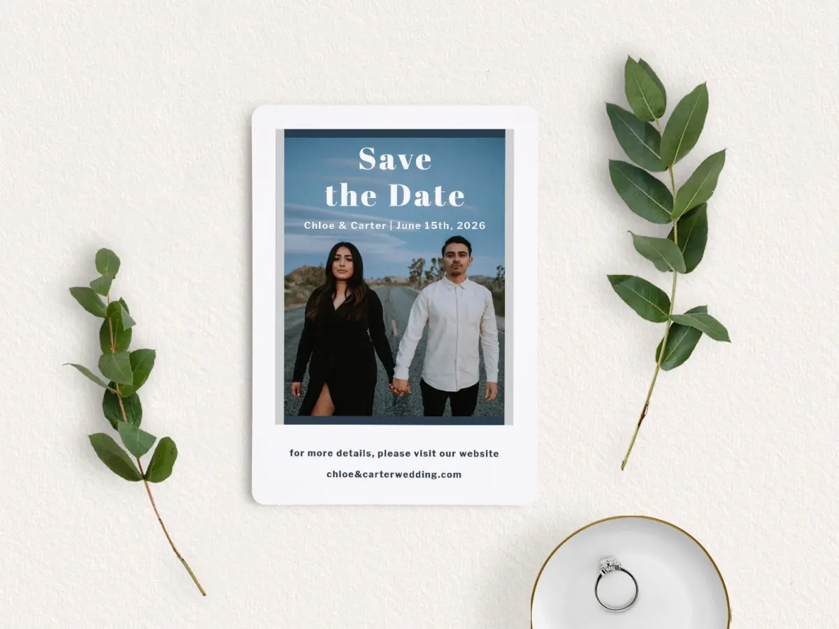 Save the Date Card with Optional Guest Addressing Service