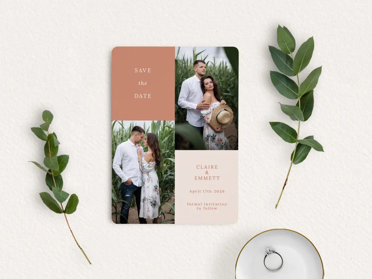 Save the Date Card with Optional Guest Addressing Service