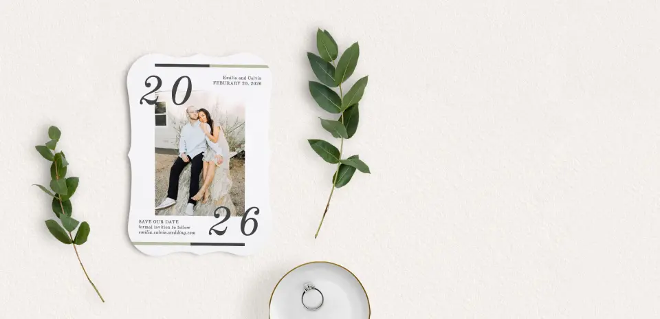 Save the Date Card with Optional Guest Addressing Service