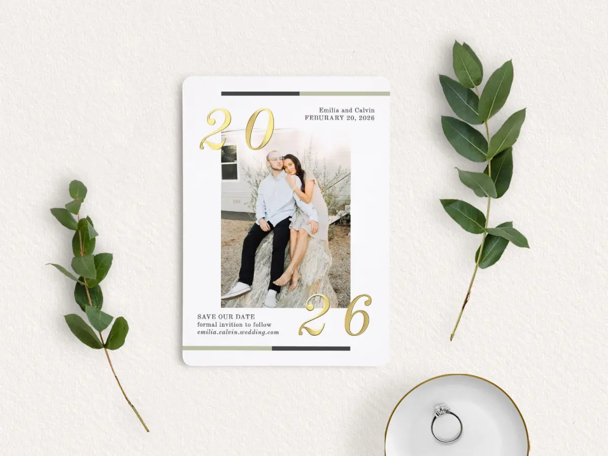 Save the Date Card with Optional Guest Addressing Service