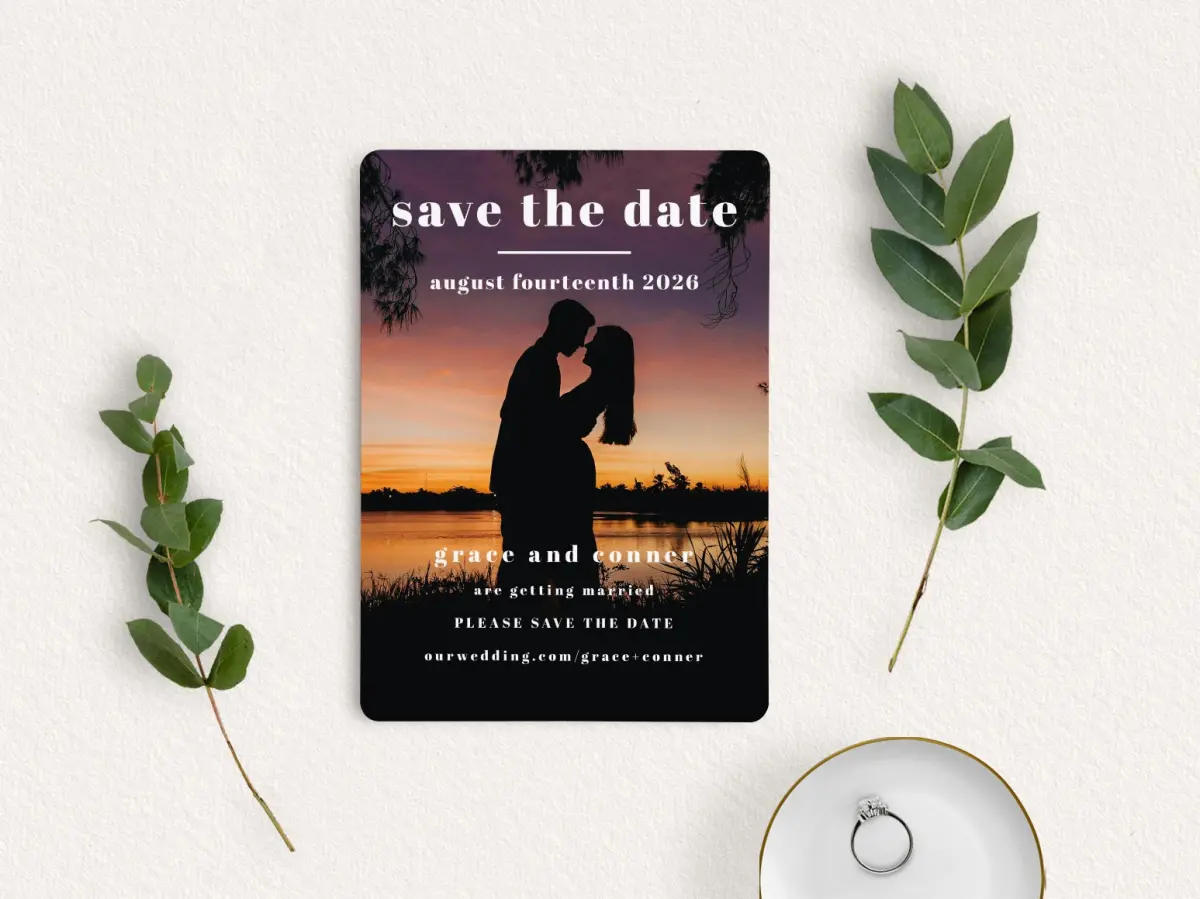 Save the Date Card with Optional Guest Addressing Service