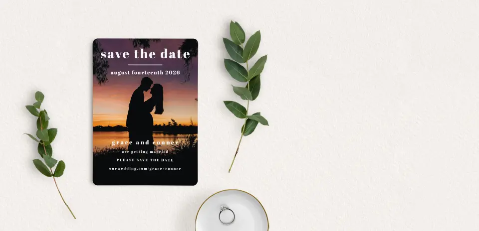 Save the Date Card with Optional Guest Addressing Service