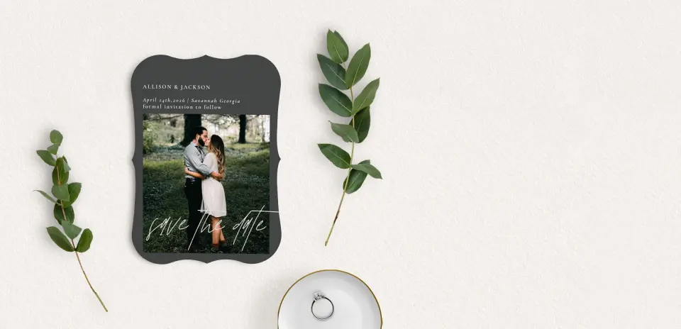 Save the Date Card with Optional Guest Addressing Service