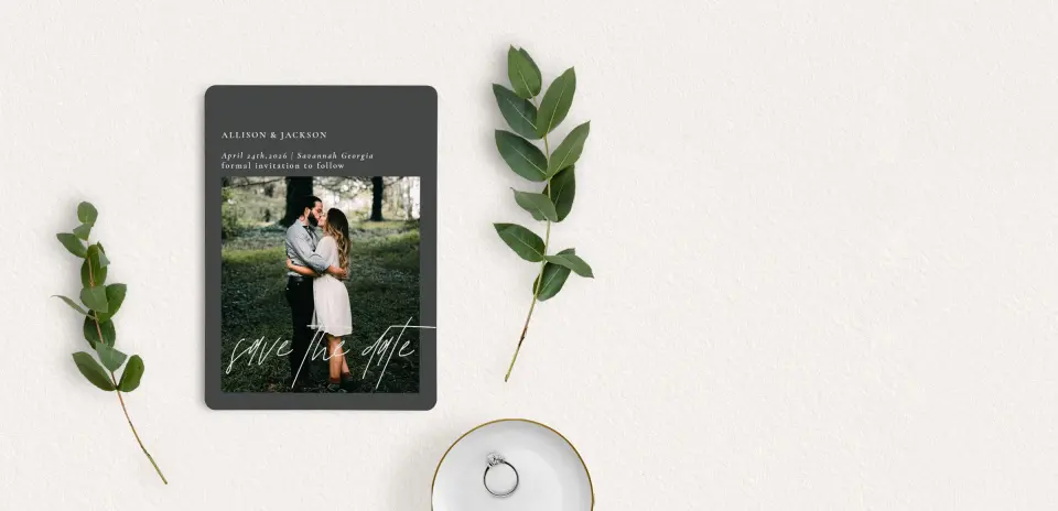 Save the Date Card with Optional Guest Addressing Service