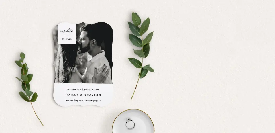 Save the Date Card with Optional Guest Addressing Service