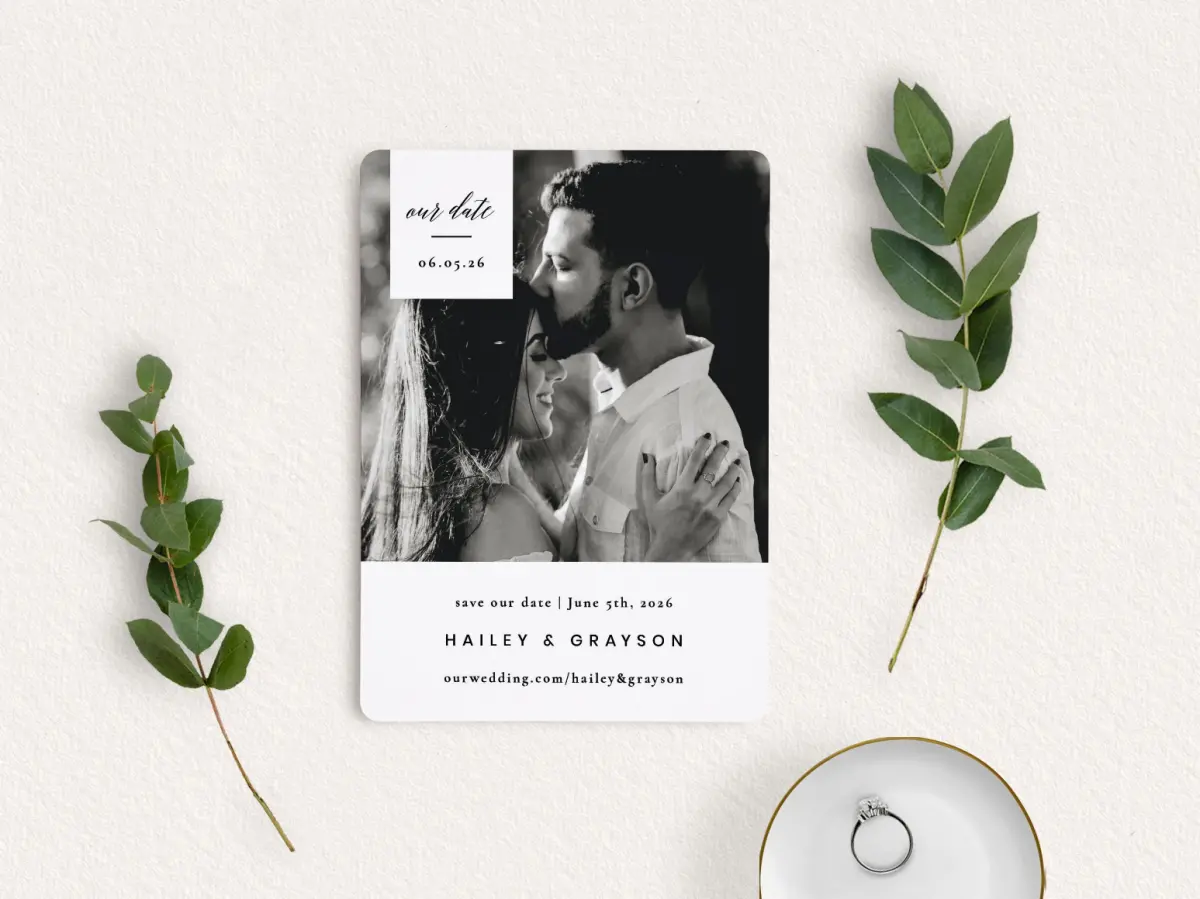 Save the Date Card with Optional Guest Addressing Service