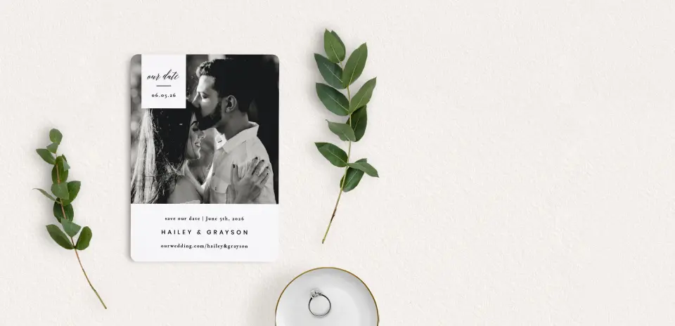 Save the Date Card with Optional Guest Addressing Service