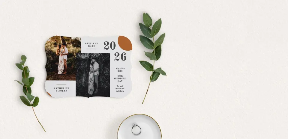 Save the Date Card with Optional Guest Addressing Service