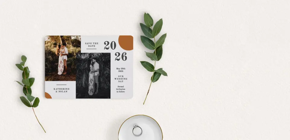 Save the Date Card with Optional Guest Addressing Service