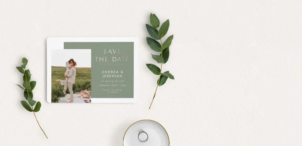 Save the Date Card with Optional Guest Addressing Service