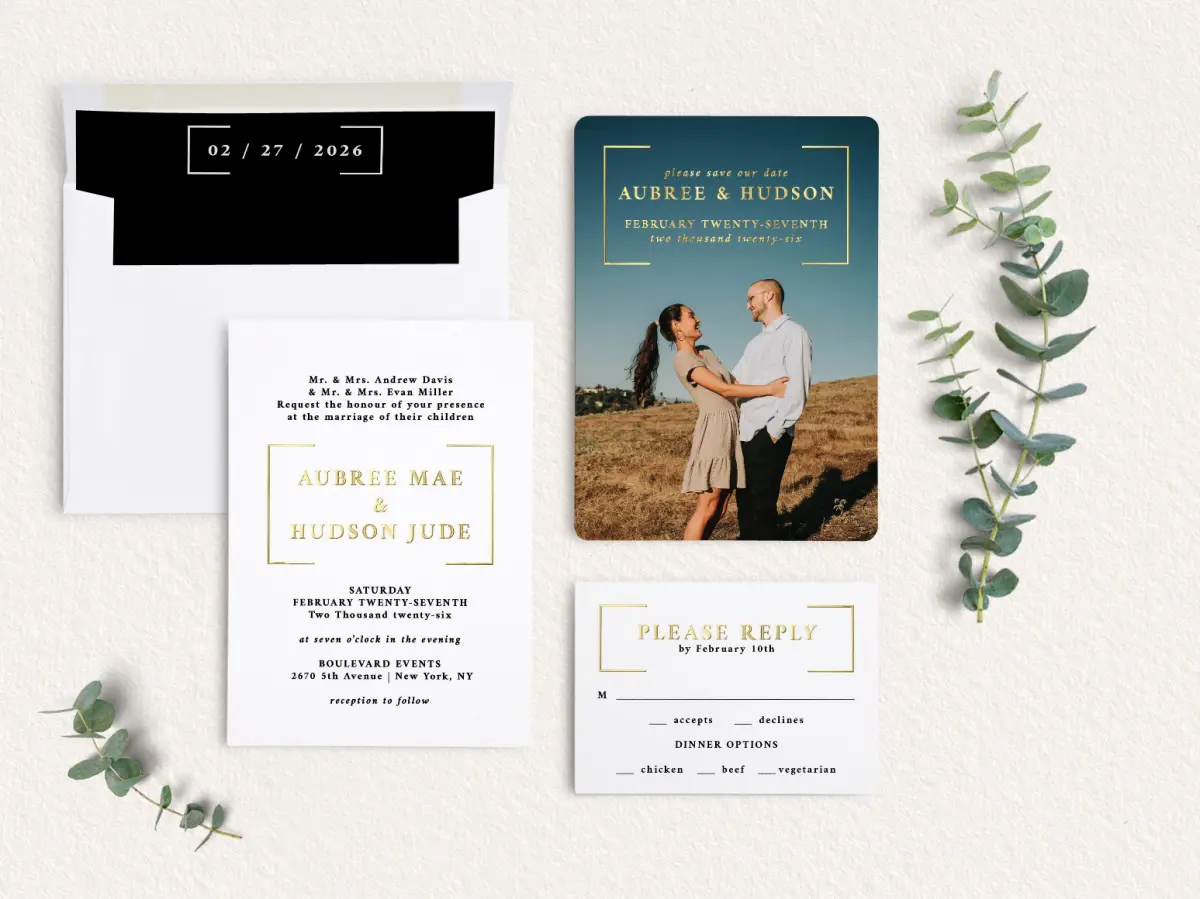 Front of Save the Date Card