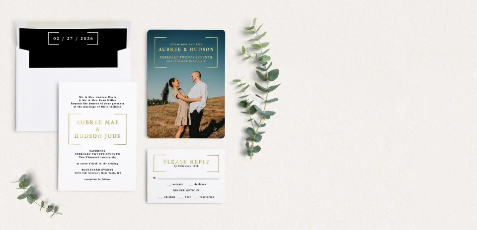 Front of Save the Date Card