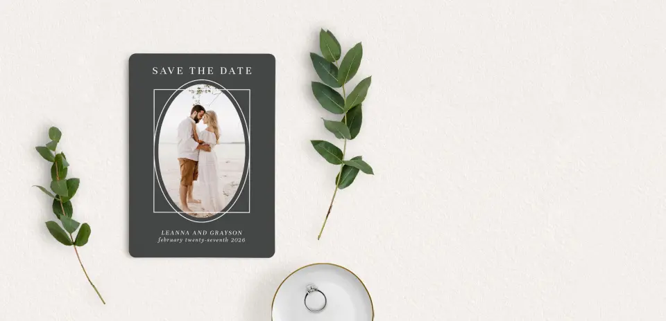 Save the Date Card with Optional Guest Addressing Service