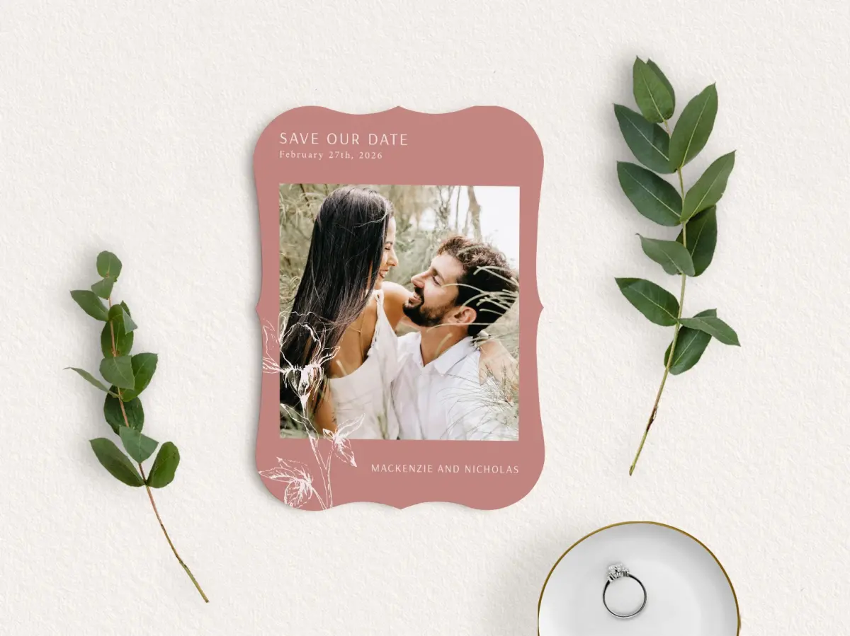 Save the Date Card with Optional Guest Addressing Service